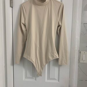 Express Cream Long Sleeve Bodysuit